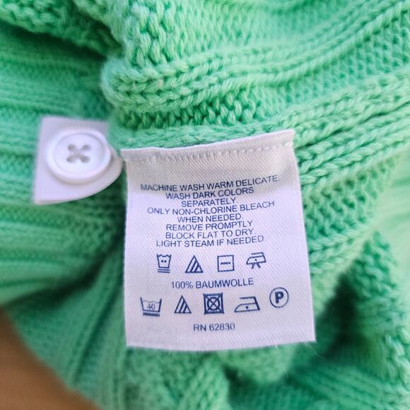 Land's End Cable Knit 100% Cotton Sweater Sz 1X Academic Preppy Classic Plus - Picture 5 of 5